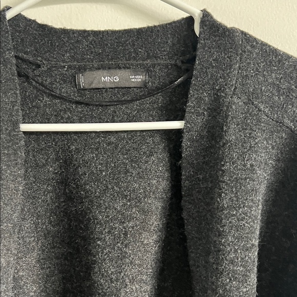 Mango / MNG Dark Gray Women's Cropped Button-Down Cardigan - Picture 7 of 7